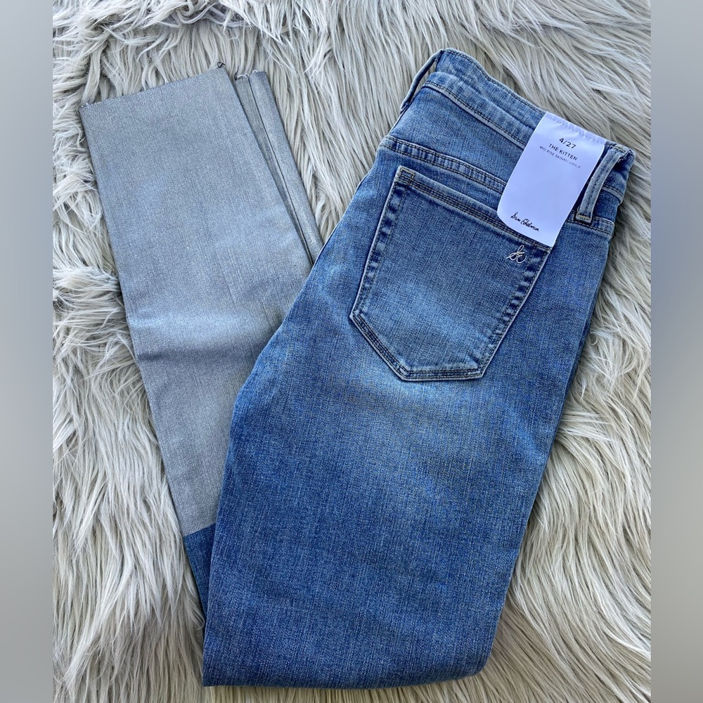 San Edelman The Kitten Mid Rise Skinny Ankle Raw Hem Size 4 / 27